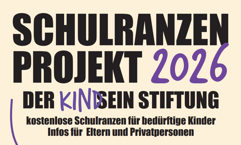 Schulranzen Projekt 2026 der KINDSEIN Stiftung